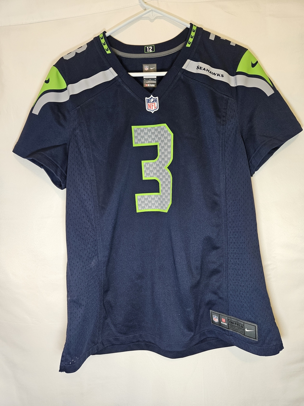 Nike Seattle Seahawks #3 Navy & Neon Green Jersey Wilson Youth Sporty Football